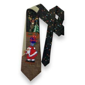 Renaissance Mens Novelty Christmas Neck Tie VTG 90s Holiday Ugly Sweater Necktie